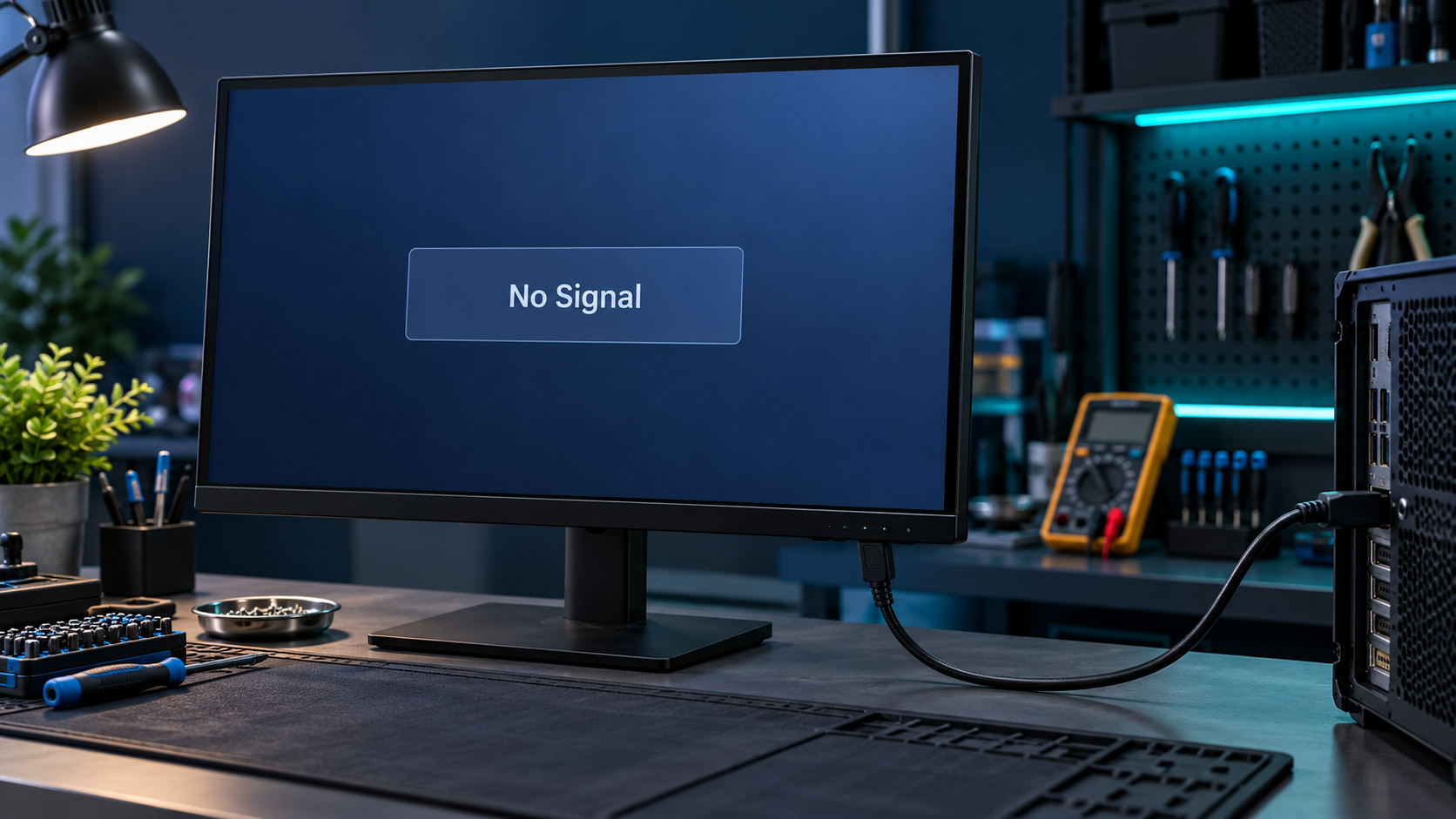 علت نمایش پیام No Signal در مانیتور چیست؟ راهنمای کامل عیب‌یابی و تعمیر